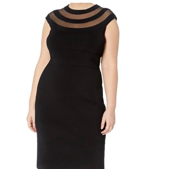 Eliza j black midi dress size large - Picture 1 of 11